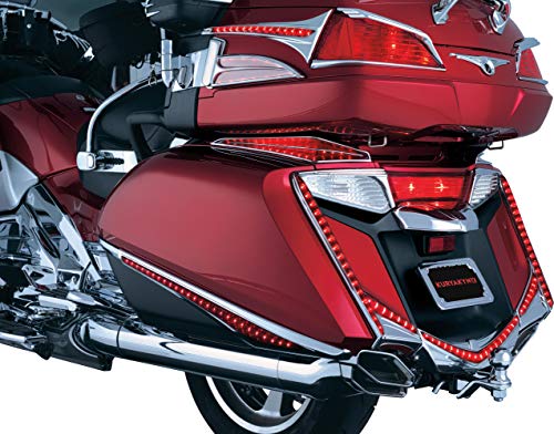 Kuryakyn 3232 Motorcycle Lighting Accessory: LED Saddlebag Accent Swoops  with Red Lenses for 2012-17 Honda Gold Wing GL1800 & F6B Motorcycles,  Chrome,