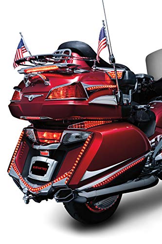 Kuryakyn 3232 Motorcycle Lighting Accessory: LED Saddlebag Accent Swoops  with Red Lenses for 2012-17 Honda Gold Wing GL1800 & F6B Motorcycles,  Chrome,