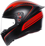 AGV K1 Warmup Matte Black Red Helmet - Throttle City Cycles